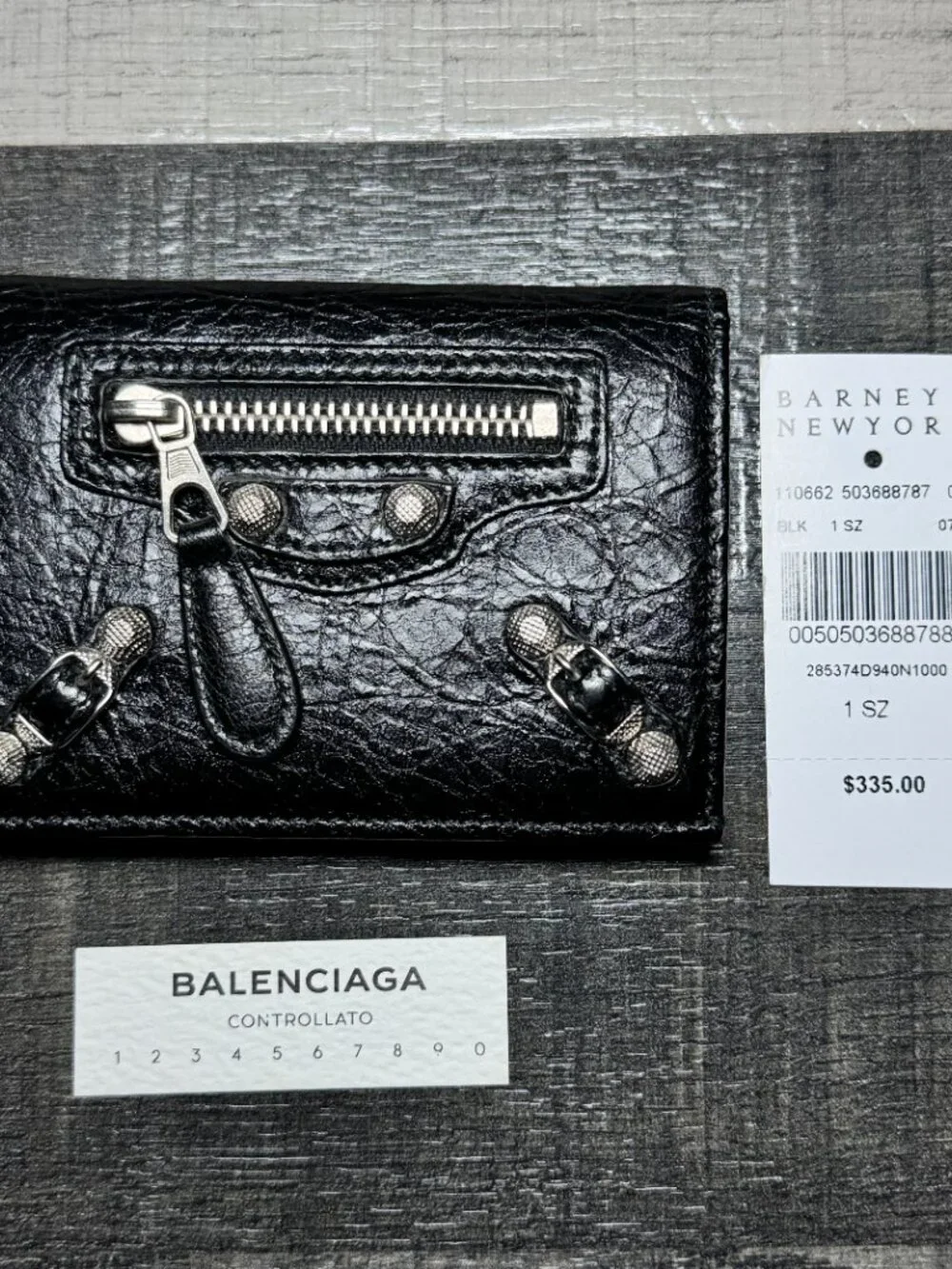 Balenciaga Le City Leather Wallet Card Holder Black